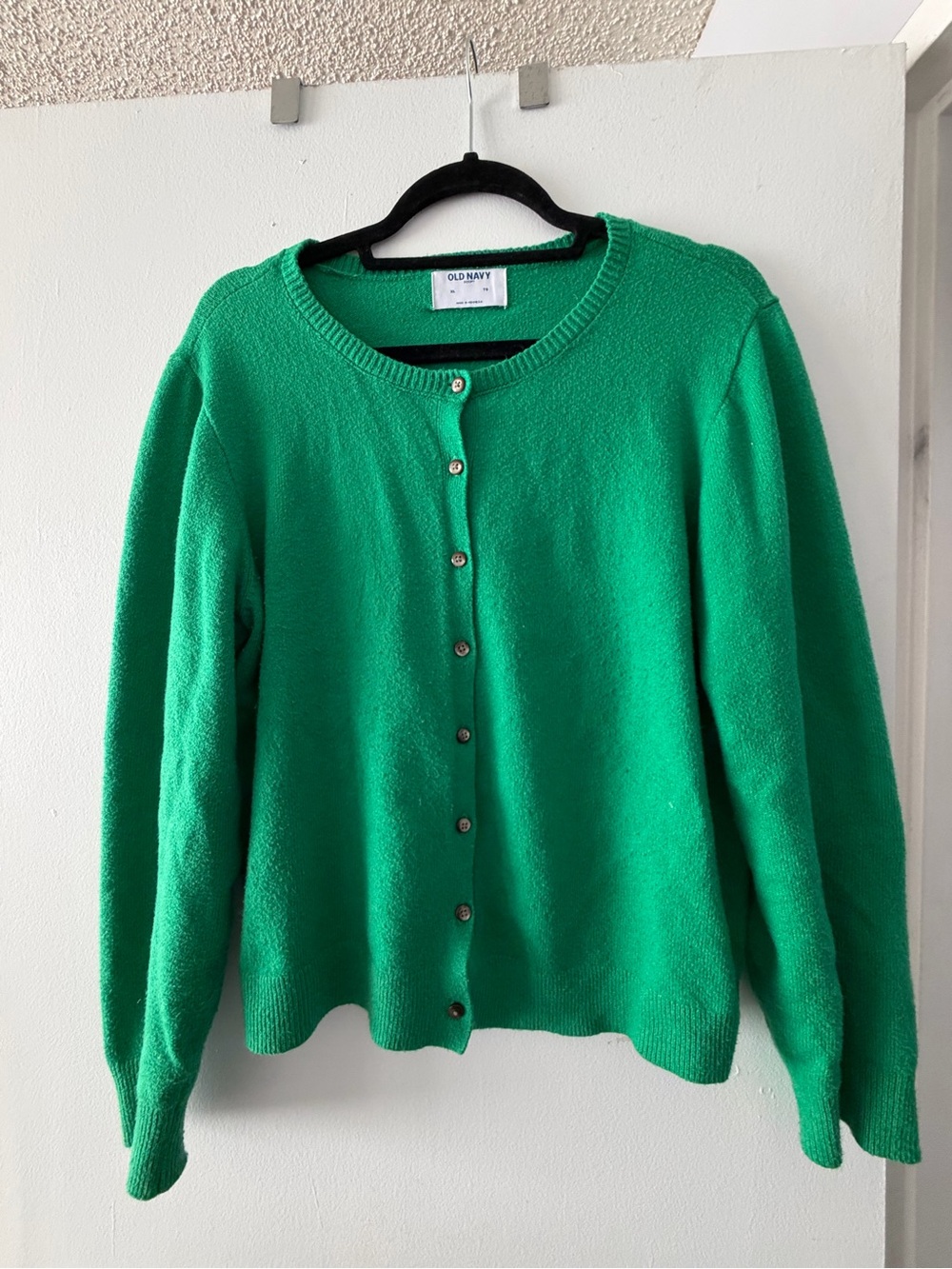 Old Navy Womens Bright Green Button-Front Cardigan Sweater